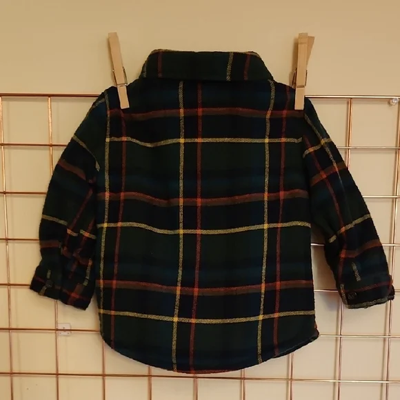 Old Navy Multicolor Plaid Sherpa Jacket, Size 12-18M - Picture 9 of 10